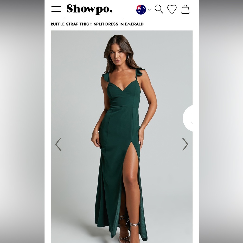 Never worn emerald green dress
